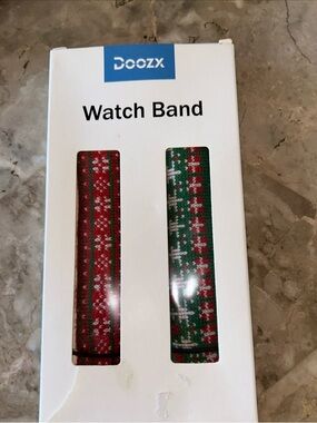 Doozx Holiday Knit Watch Band - Red & Green